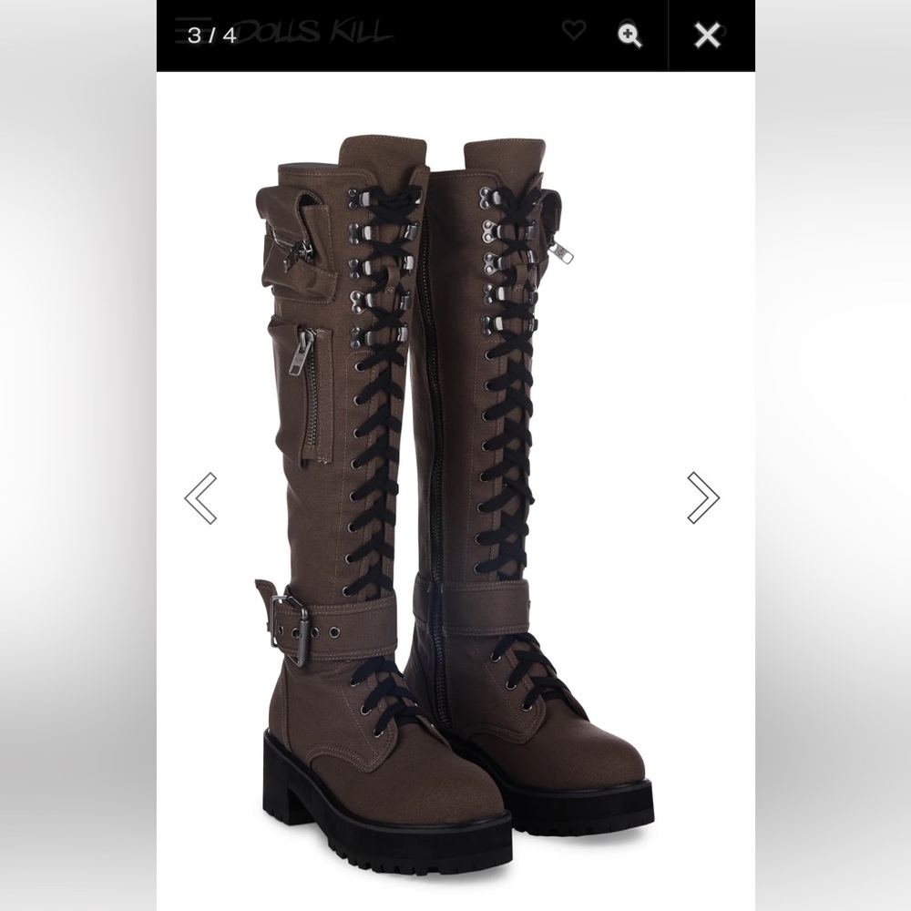 Brand new knee high Dolls Kill combat boots
